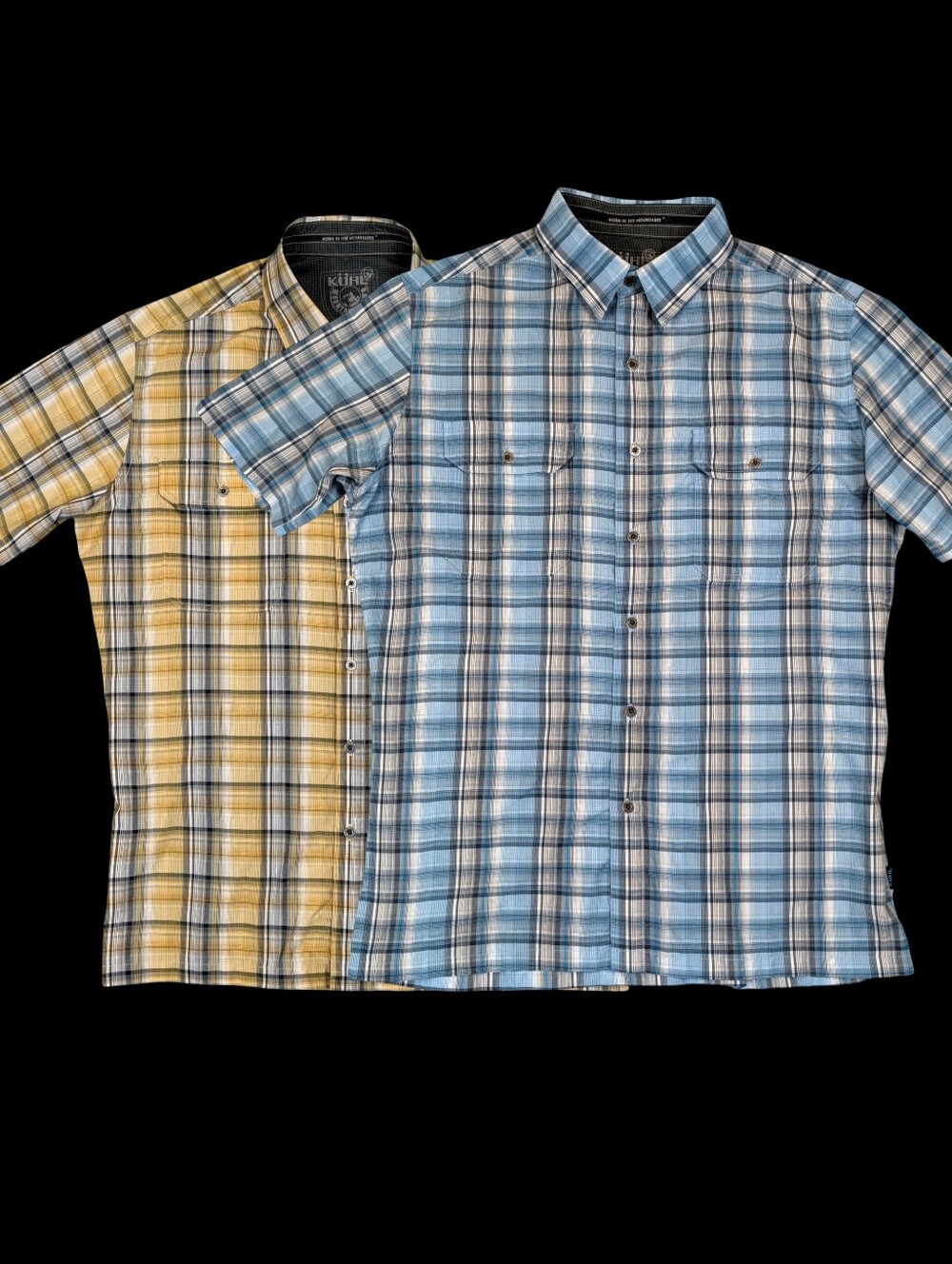 Kuhl Eluxur Shirts Mens Medium Hiking Plaid Outdoor Lot of 2 Button Light Flaws
